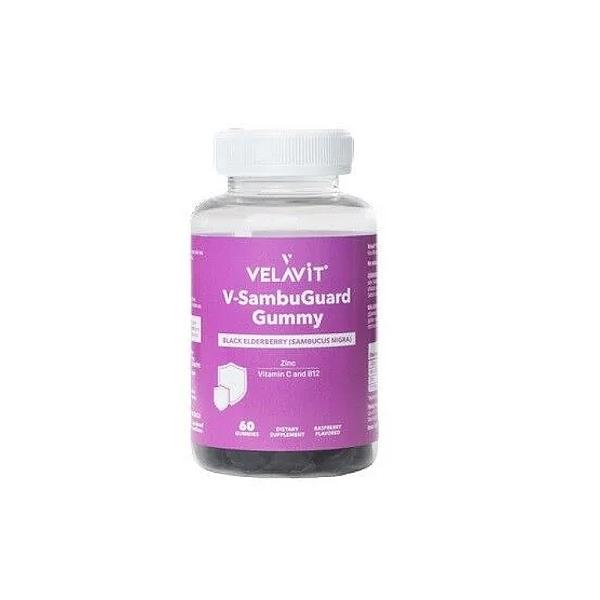 Velavit V-SambuGuard Gummy Black Elderberry &amp; Vitamin B12 60 Count
