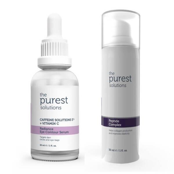 The Purest Solutions Anti-Aging Eye Care Set - Brightens, Moisturizes, and Reduces Fine Lines with Caffeine, - Eye Cream