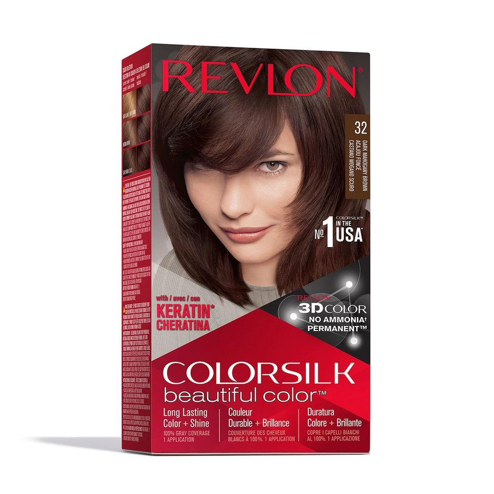 Revlon ColorSilk Beautiful Color Hair Dye 32 Dark Mahogany Brown
