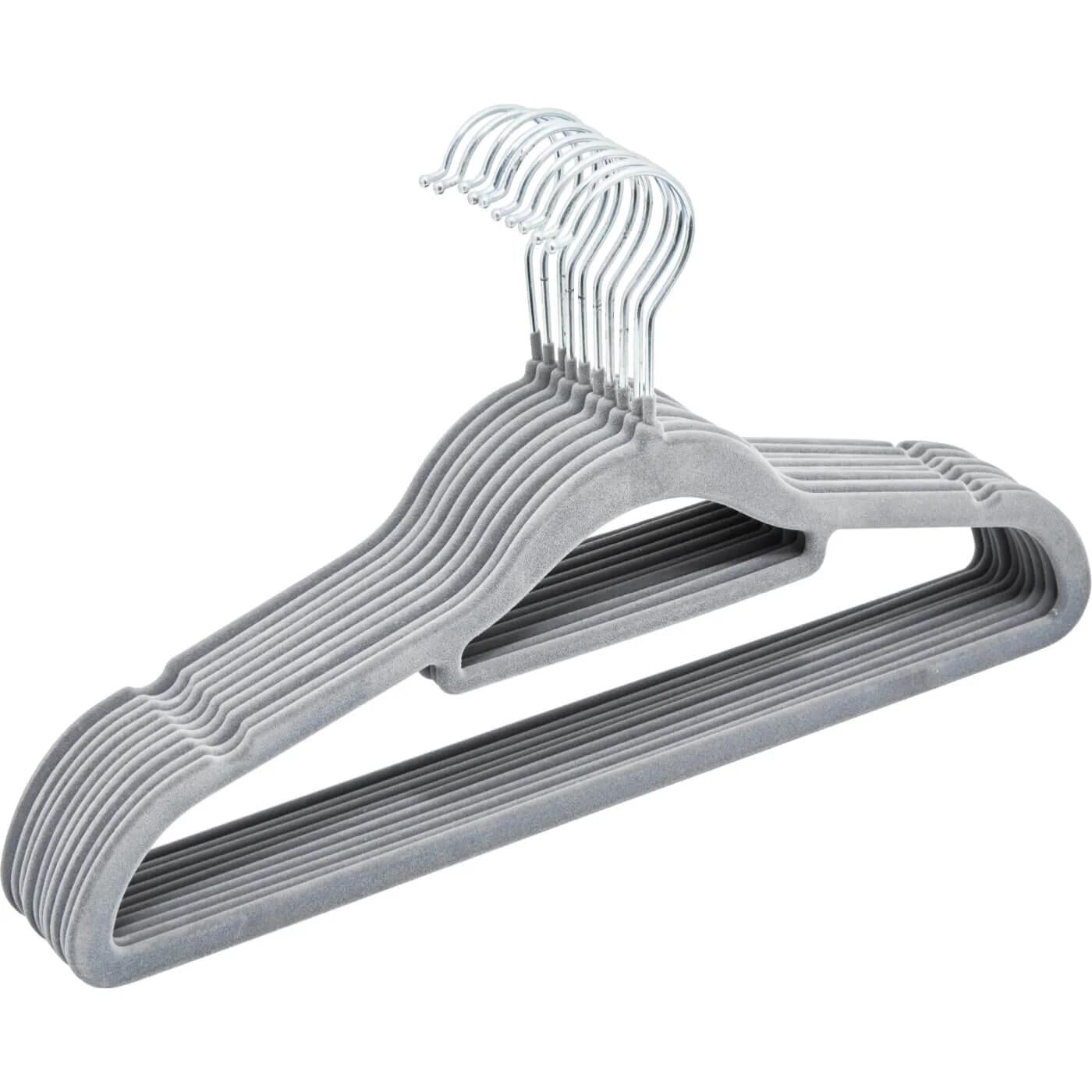 Ideenwelt Grey Padded Clothes Hangers for Delicate Garments 10-Pack