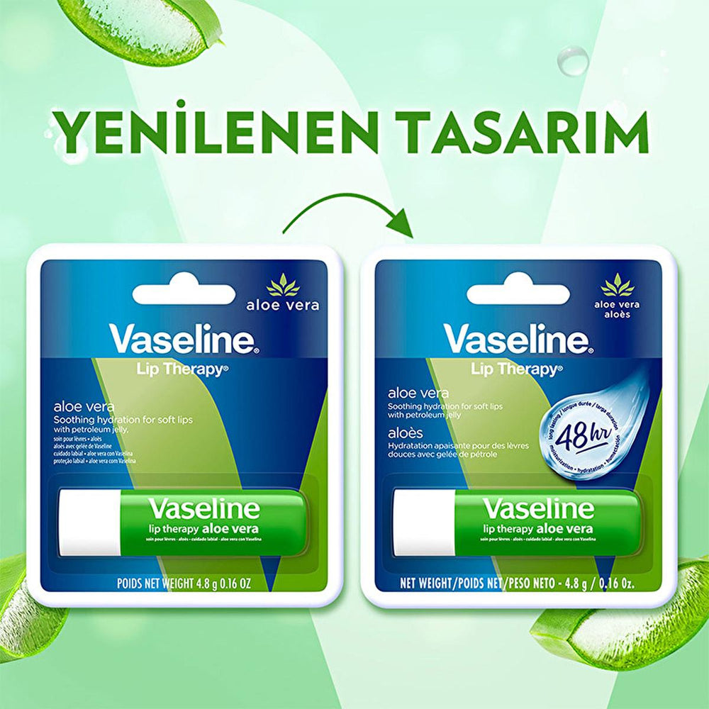 Vaseline Aloe Vera Lip Care Balm - 48 Hour Moisturization for Dry, Chapped Lips - view 8