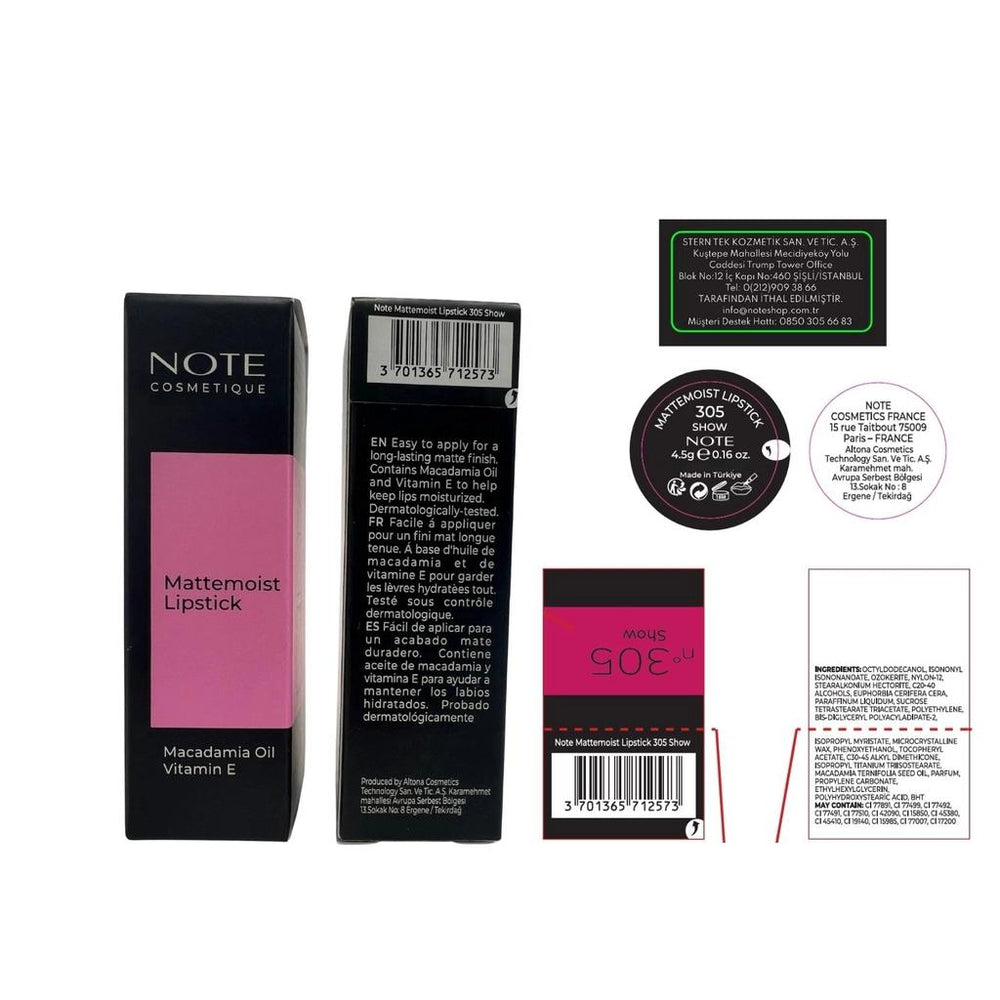 Note Cosmetique Mattemoist Lipstick 305 Show 4.5g