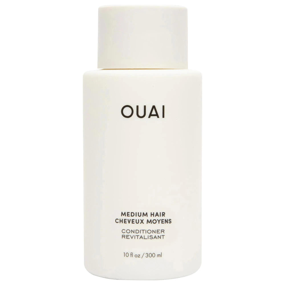 OUAI Medium Hair Conditioner - Color-Safe, Hydrating, Anti-Frizz, and Shine Enhancing for Coily, Curly, Straight, and Wavy Hair OUAI Medium Hair Conditioner - Color-Safe & Hydrating medium hair conditioner, color-safe conditioner, hydrating hair conditioner, anti-frizz conditioner, shine-enhancing conditioner, coily hair care, curly hair care, straight hair care, wavy hair care, hair nourishment, frizz reduction, color protection, hair strengthening, OUAI hair products, cruelty-free, gluten-free, sulfate-fr