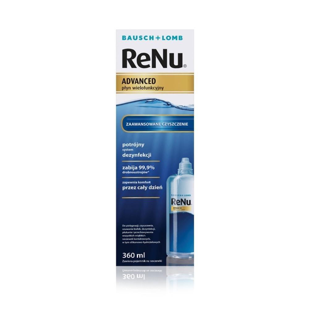 ReNu Advanced Lens Solution 360ml - Multi-Purpose Contact Lens Care for All Lens Types, 12.18 fl oz ReNu Advanced Lens Solution 360ml - Best Contact Lens Care contact lens solution, ReNu Advanced Lens Solution, 360ml lens care, multi-purpose lens solution, silicone hydrogel lens care, lens cleaning solution, lens disinfecting solution, all-day comfort, lens care for sensitive eyes