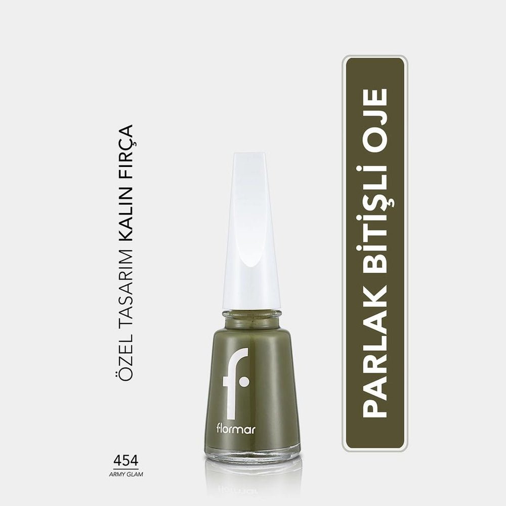 Flormar Nail Enamel Highly Pigmented Polish 454 Army Glam