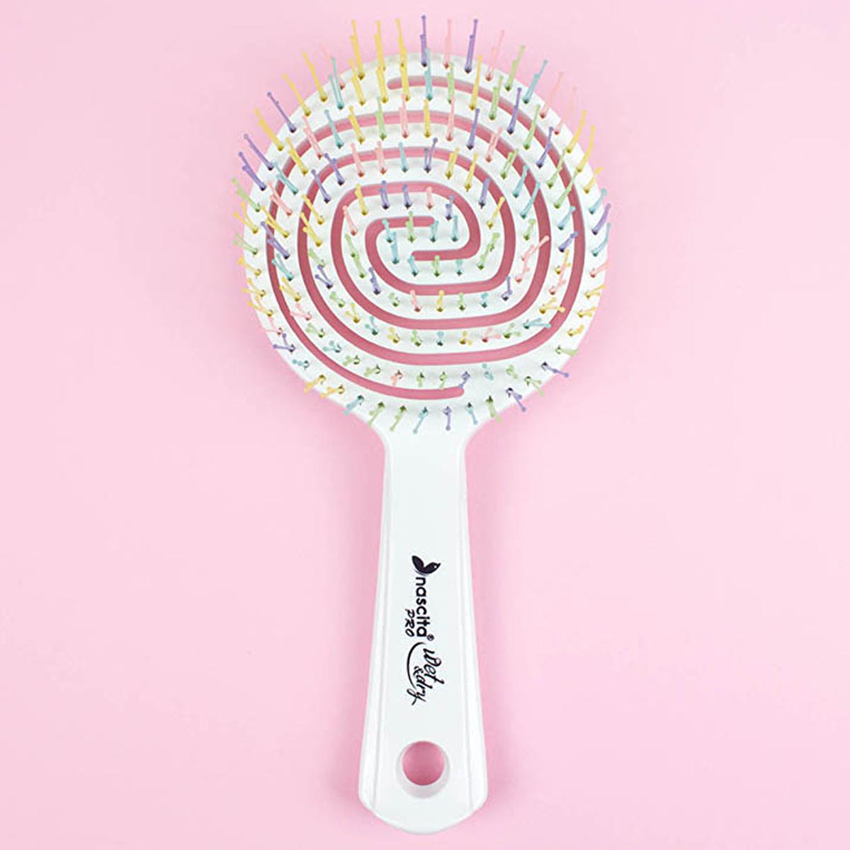 Nascita Pro Hair Brush - GemTips Detangling Brush for Wet & Dry Hair, Anti-Static, Gentle on Scalp Nascita Pro GemTips Detangling Brush - Gentle Hair Care hair brush, detangling brush, GemTips technology, anti-static hair brush, wet and dry hair brush, gentle hair care, scalp massage, hair detangling, hair styling, white hair brush, Nascita Pro