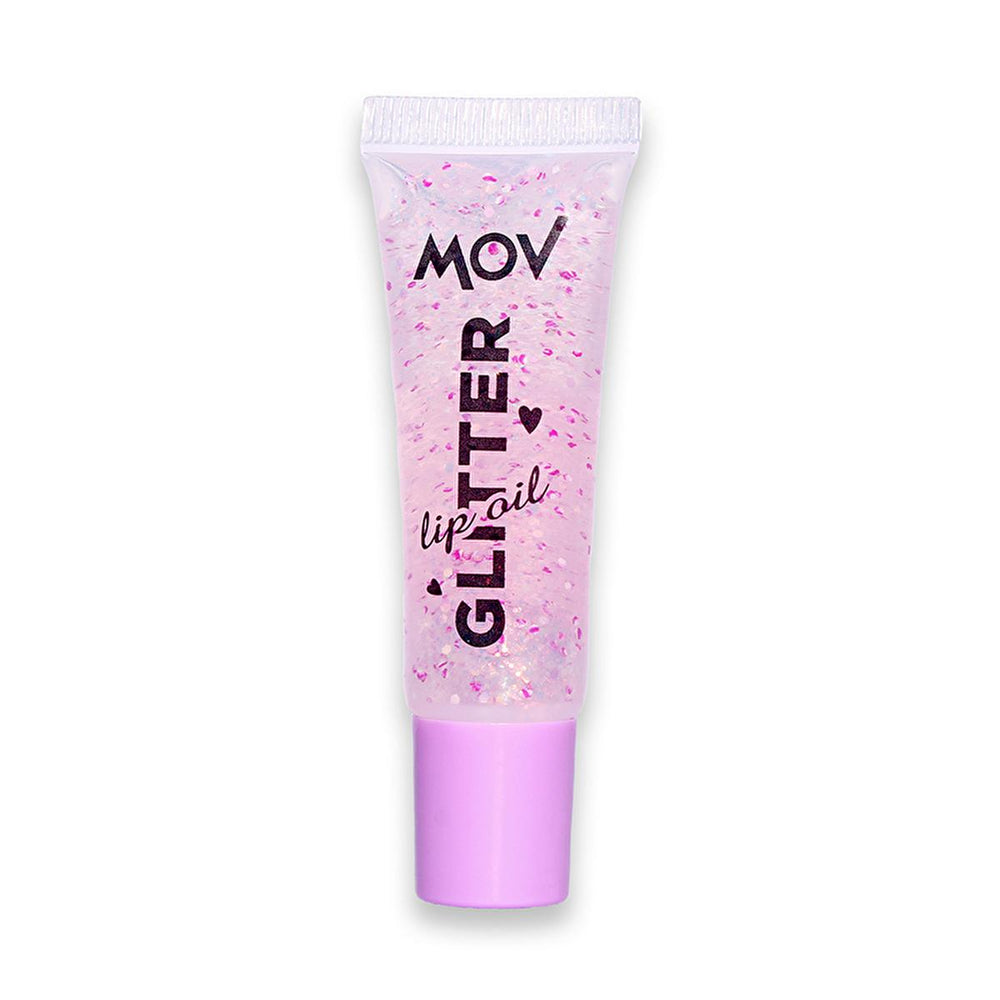 Mov Glitter Lip Oil - Moisturizing Lip Gloss with Glitter Effect for Dry Lips, Lip Shine, Cosmetic Lip Products - Lip Gloss