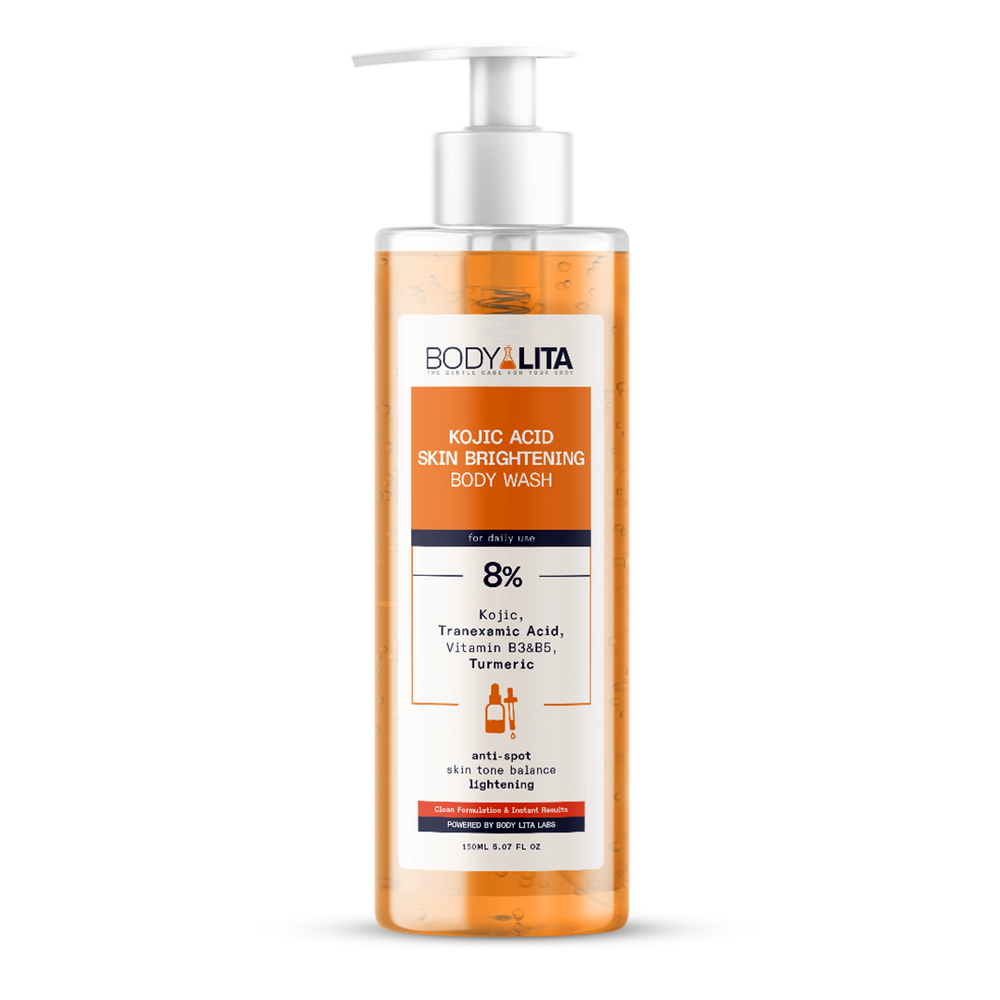 BodyLita Kojic Acid Brightening Body Wash with Turmeric & Lemon Peel, Dark Spot Corrector