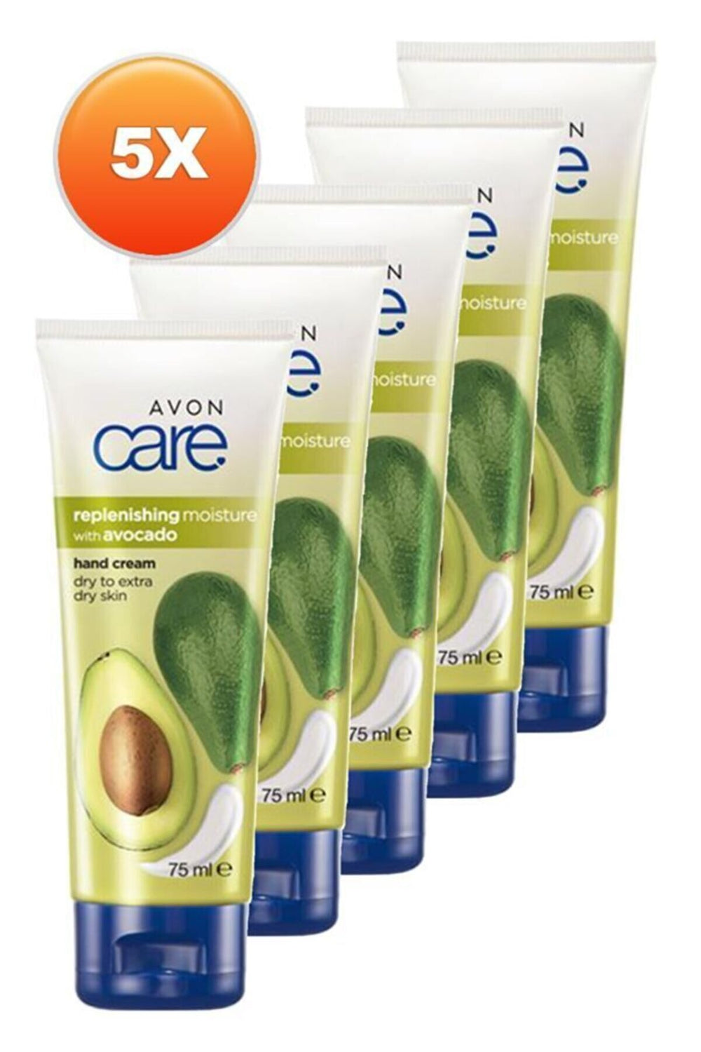 Avon Care Hand Cream With Avocado Extract For Dry Skin 75 Ml Pack of 5 - Hand Cream