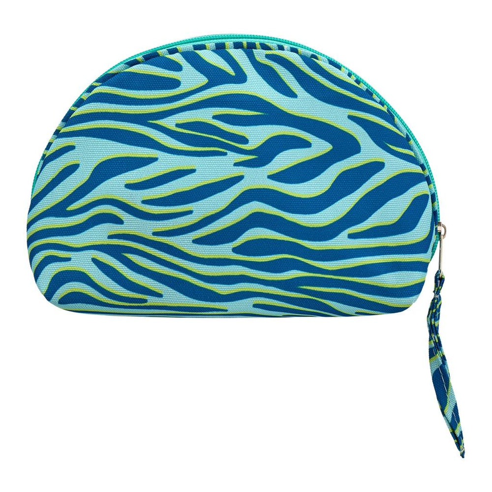 Eklips Blue & Green Zebra Print Makeup Bag
