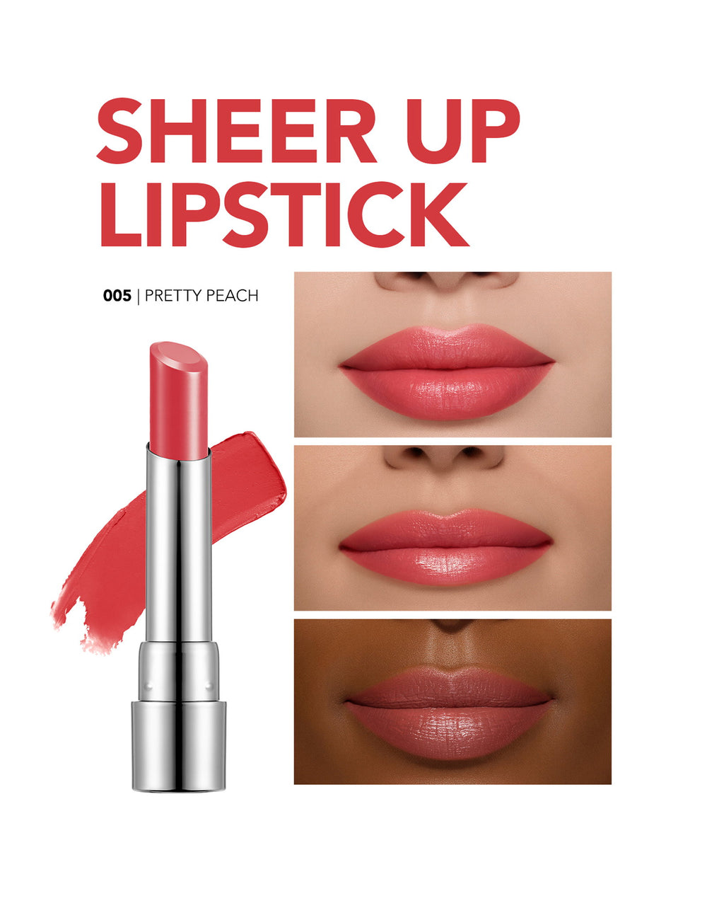 Flormar Sheer Up Moisturizing Lipstick Glossy Finish 3.3g