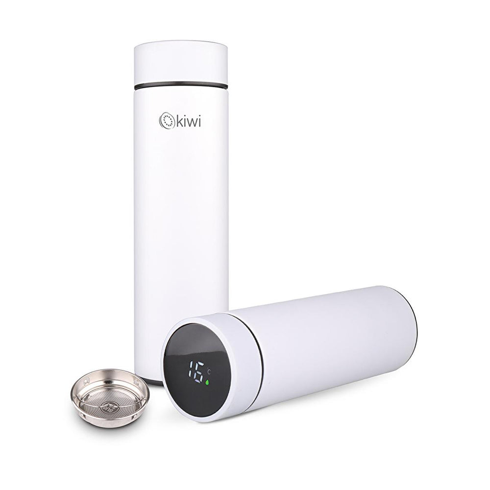 Kiwi Digital Thermos: 500ml Stainless Steel Insulated Water Bottle with Temperature Display - Keeps Drinks Hot & Cold for Camping, Travel Kiwi Digital Thermos: Temperature Display, Stainless Steel - 500ml digital thermos, temperature display thermos, stainless steel thermos, insulated water bottle, hot and cold thermos, camping thermos, travel thermos, 500ml thermos, digital temperature water bottle, stainless steel insulated flask, thermos, water bottle, insulated bottle, flask, hot drinks, cold drinks, ca