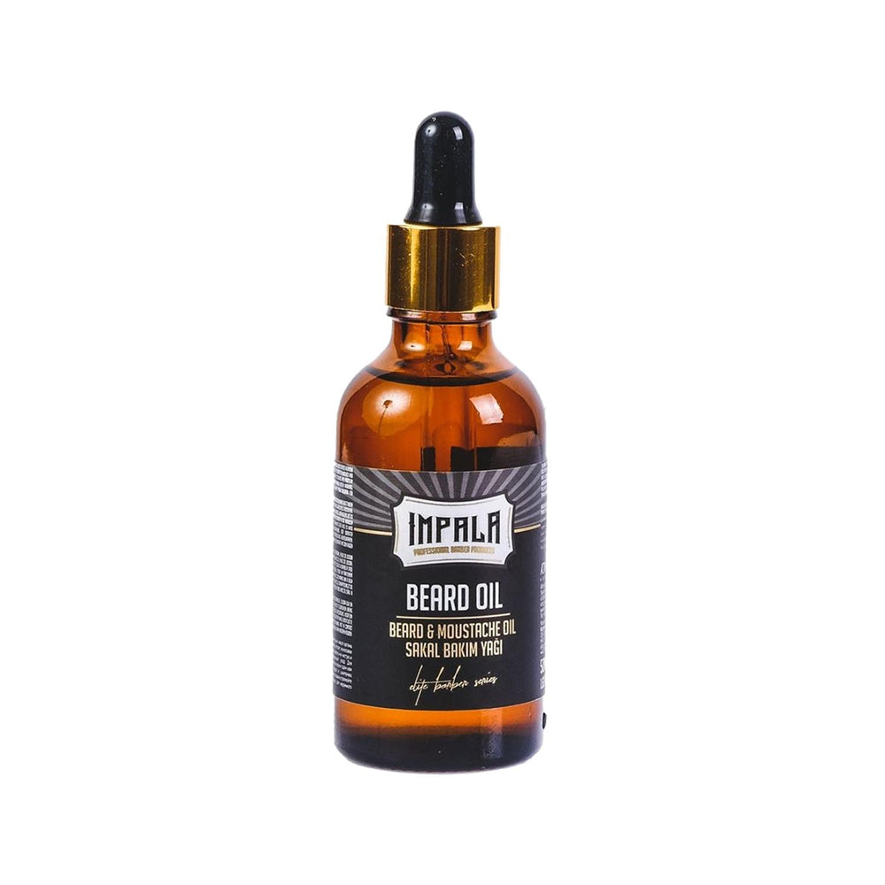 Impala Beard and Mustache Care Oil - Nourishing Grooming Oil for Men, 50ml Impala Beard Care Oil - Nourishing for Men Beard care oil, Mustache care product, Impala beard oil, Facial hair nourishment, Grooming oil for men, Beard grooming, Mustache care, Men's grooming products, Personal care, Facial hair care, Nourishing beard oil, Softens beard, Conditions mustache, Healthy facial hair, Grooming essentials