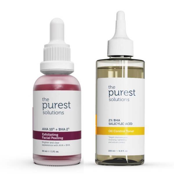 The Purest Solutions Skin Care Set - BHA Exfoliant & Salicylic Acid Toner for Oil Control - Toner