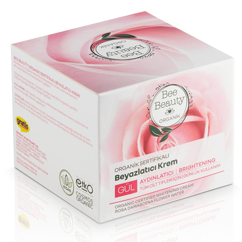 Bee Beauty Organic Certified Whitening Daily Cream - Natural Skincare, Moisturizing & Brightening Effect - Face Cream