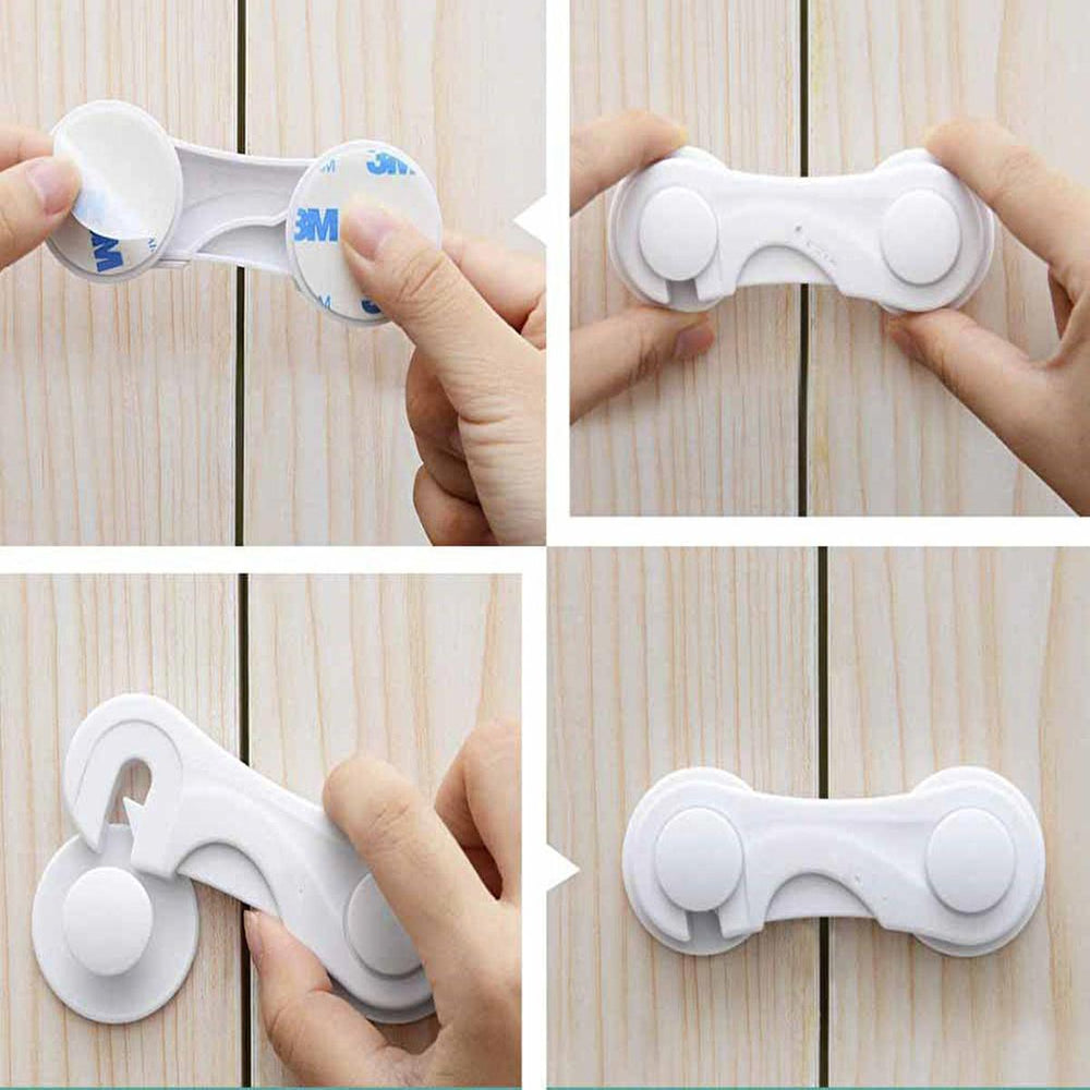 Miny Baby Cabinet Safety Lock - Child Safe Cabinet Locks with 3M Adhesive Tape, 2 Pack - view 3