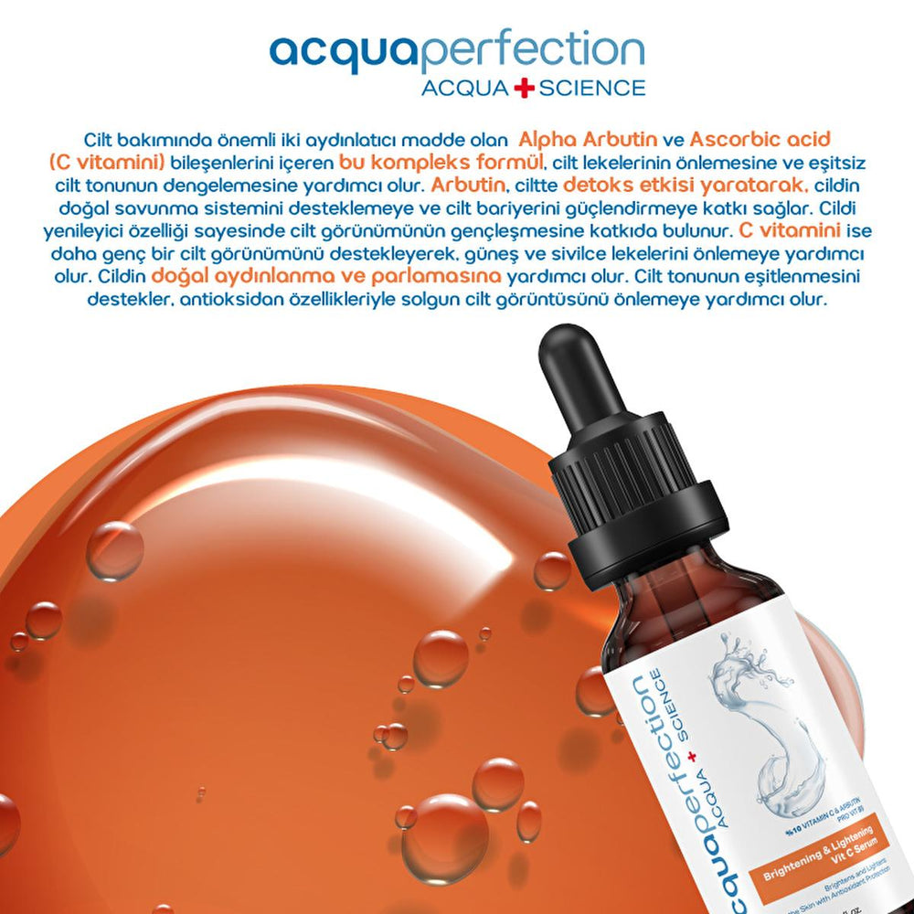 Acqua Perfection Vitamin C Serum - Brightening & Anti-Aging Skincare for Uneven Skin Tone - 30ml - Face Serum