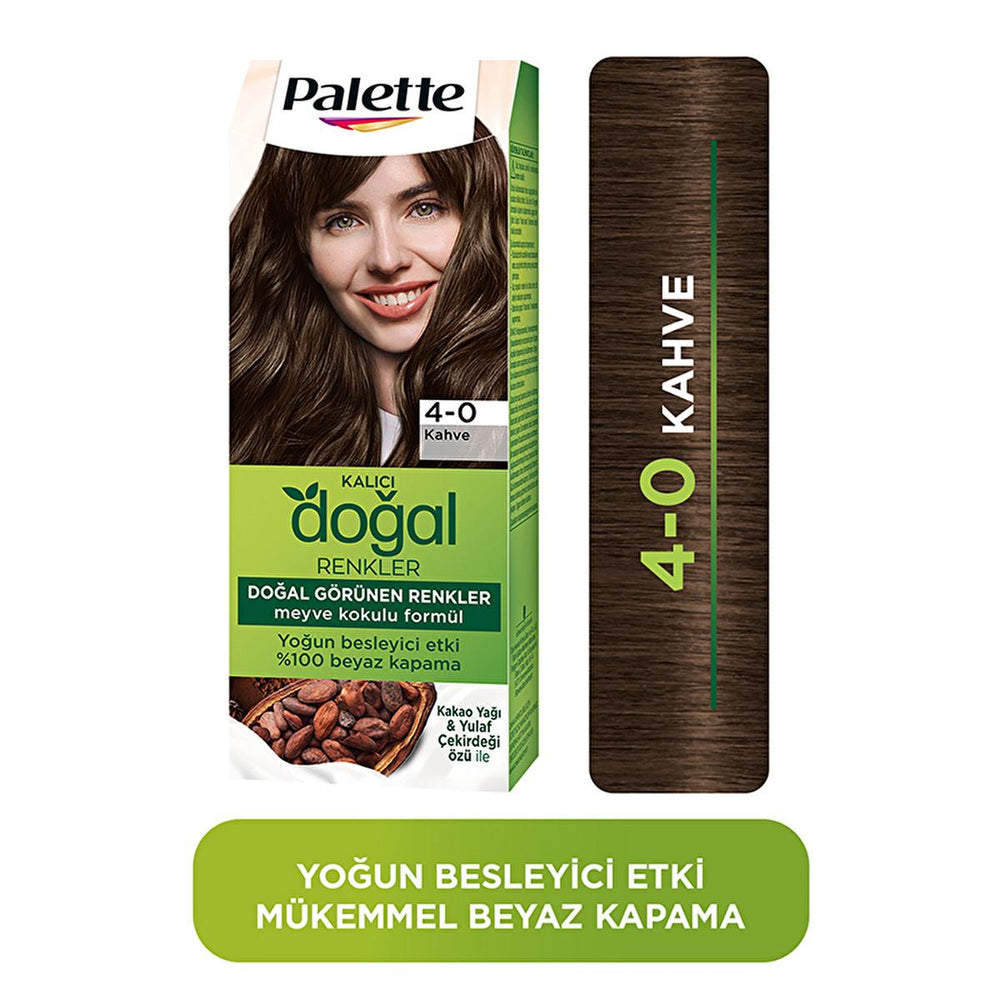 Palette Natural Permanent Hair Dye 4-0 Brown - Long-Lasting, Natural Ingredients - view 5