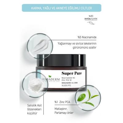 Herbaderm Moisturizing Gel Cream - Niacinamide & Zinc PCA for Acne Prone Skin, Lightweight & Non-Greasy, 1.69 fl oz - view 2