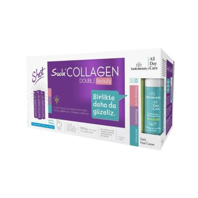 Suda Collagen Double Beauty Shot and Face Cream Set - Anti-Aging, Hydration, and Skin Health Suda Collagen Beauty Shot & Face Cream Set Collagen Supplement, Beauty Shot, Anti-Aging Face Cream, Hyaluronic Acid, Vitamin C Beauty Products, Skin Hydration Supplements, Collagen Beauty Shot, Face Cream, Anti-Aging, Hydration, Skin Health, Beauty Supplements, Health and Beauty, Skincare, Wellness Products
