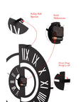 Muyika 50cm Metal Silent Wall Clock - Modern Large Wall Decor for Indoor Spaces - view 2