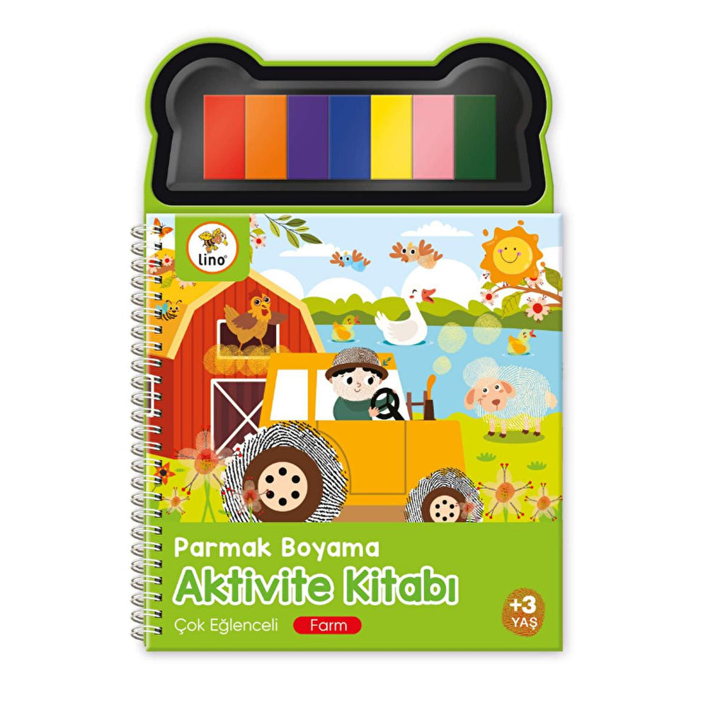 Lino Parmak - Finger Painting Activity Kit for Kids - Educational Art Supplies with 50 Sheets & 7 Colors - Toy