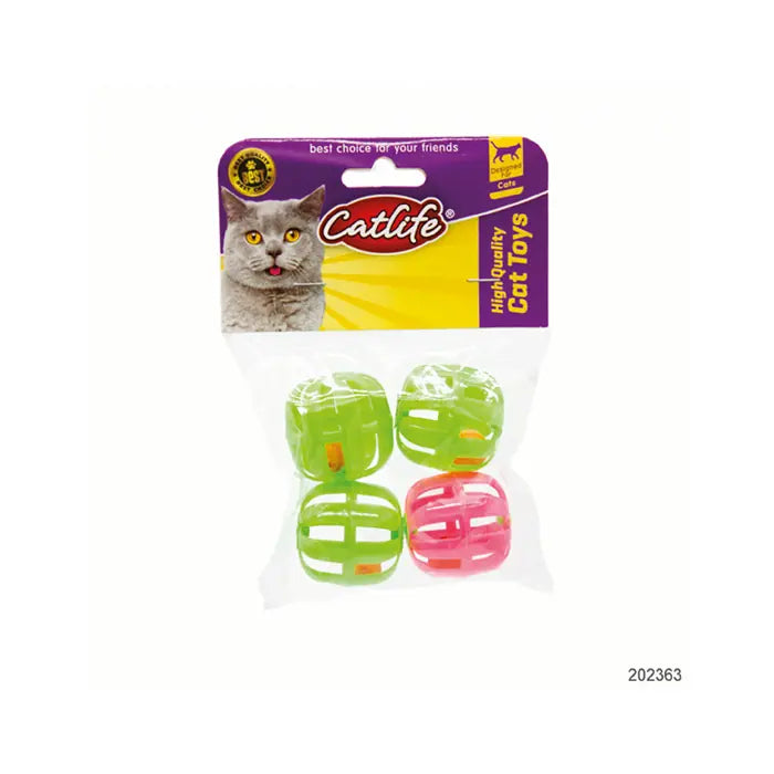 Catlife Bell Cat Toy 4-Pack for Interactive Play and Exercise
