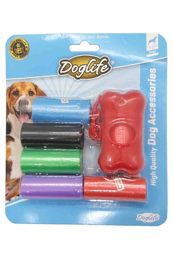 Doglife Pet Waste Bag Set with Dispenser 6 Rolls