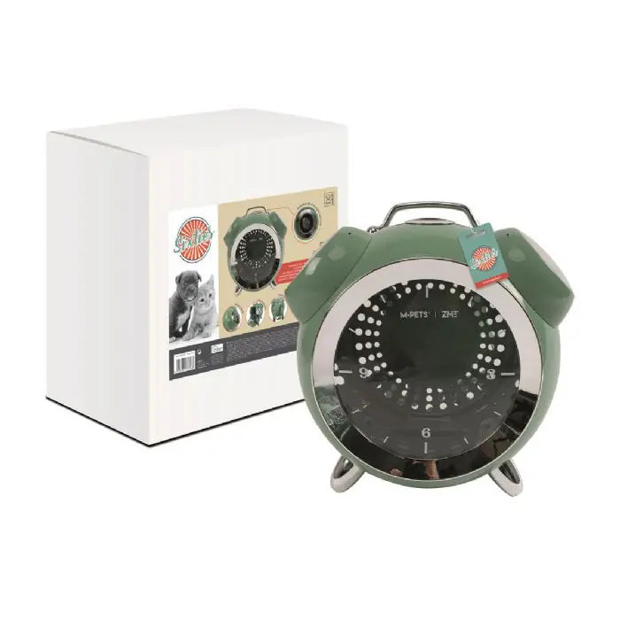 M-Pets Sixties Clock Pet Carrier for Cats & Small Dogs Green 40cm