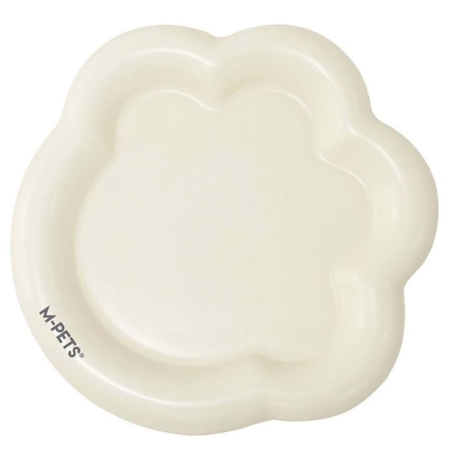 M-Pets Pawsy Ceramic Pet Bowl White for Food and Water 100ml