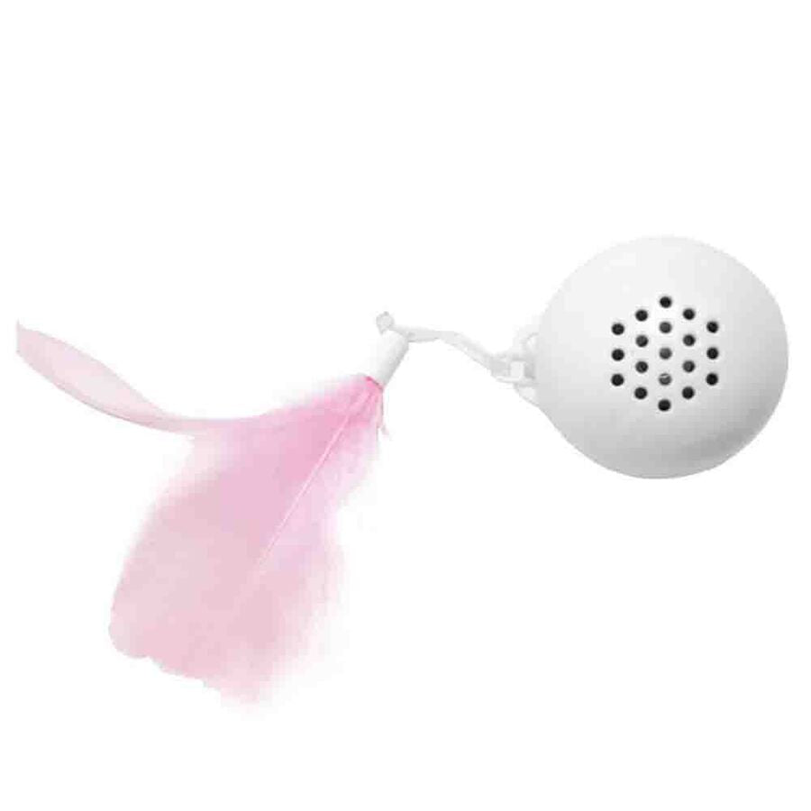 M-Pets Swing Ball Interactive Cat Toy with Sound & Feather White