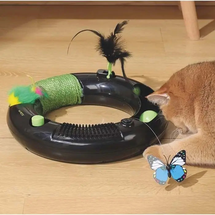 M-Pets Halo Eco Cat Toy with Scratching Pad and Massager