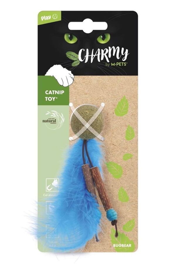 M-Pets Charmy Bugbear Catnip & Matatabi Cat Toy Blue 11.5cm