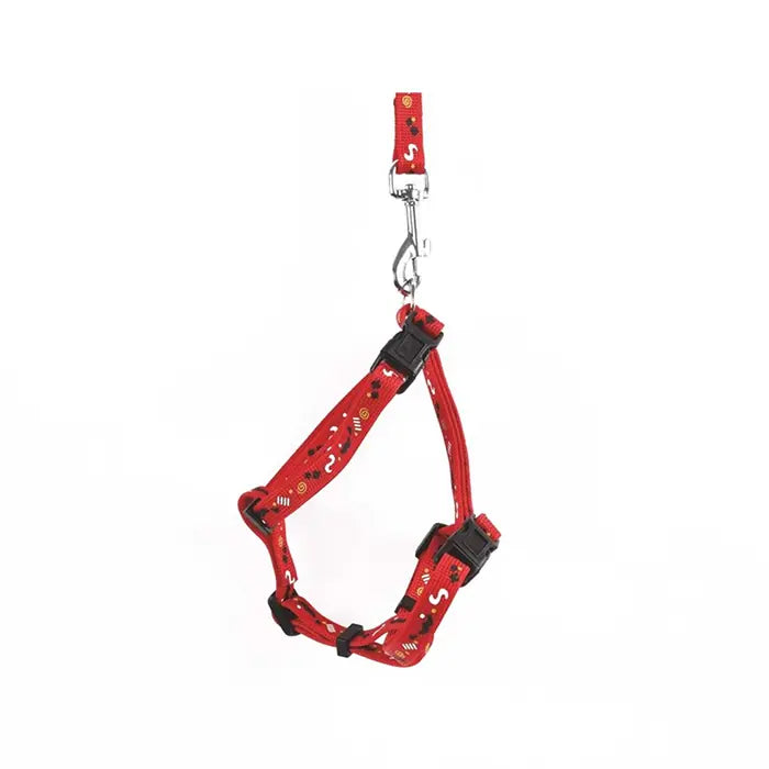 M-Pets Catogo Red Cat Harness and Leash Set for Safety