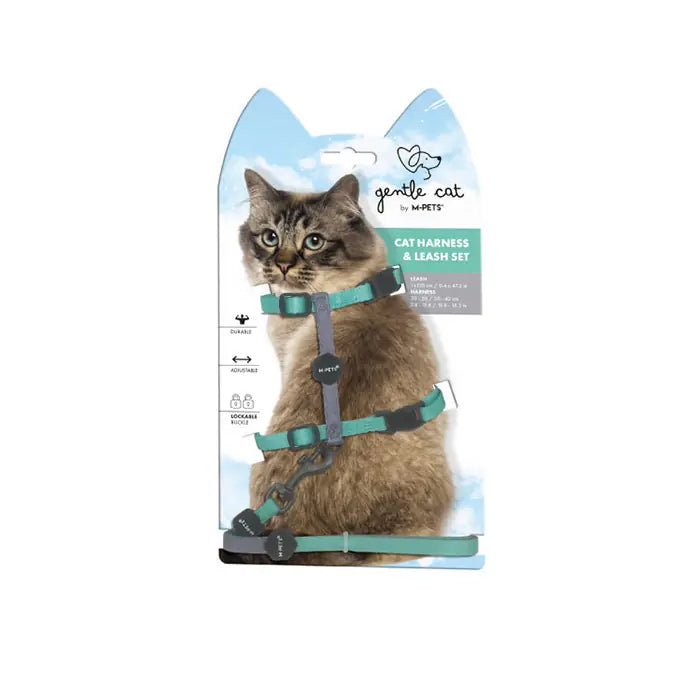 M-Pets Gentle Cat Harness and Leash Set Green