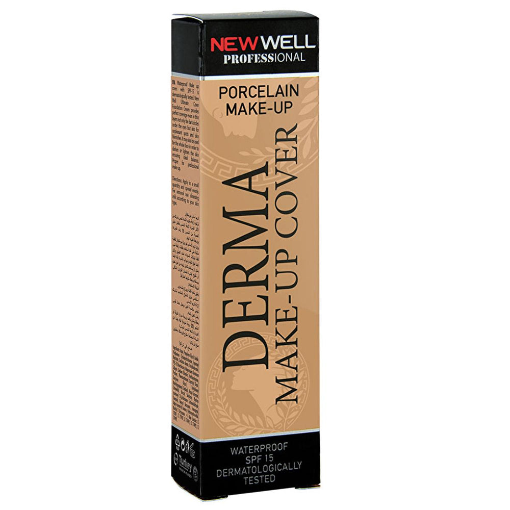 New Well Derma Cover Foundation Makeup - High Coverage, SPF 15, Water Resistant - Foundation Makeup - Foundation