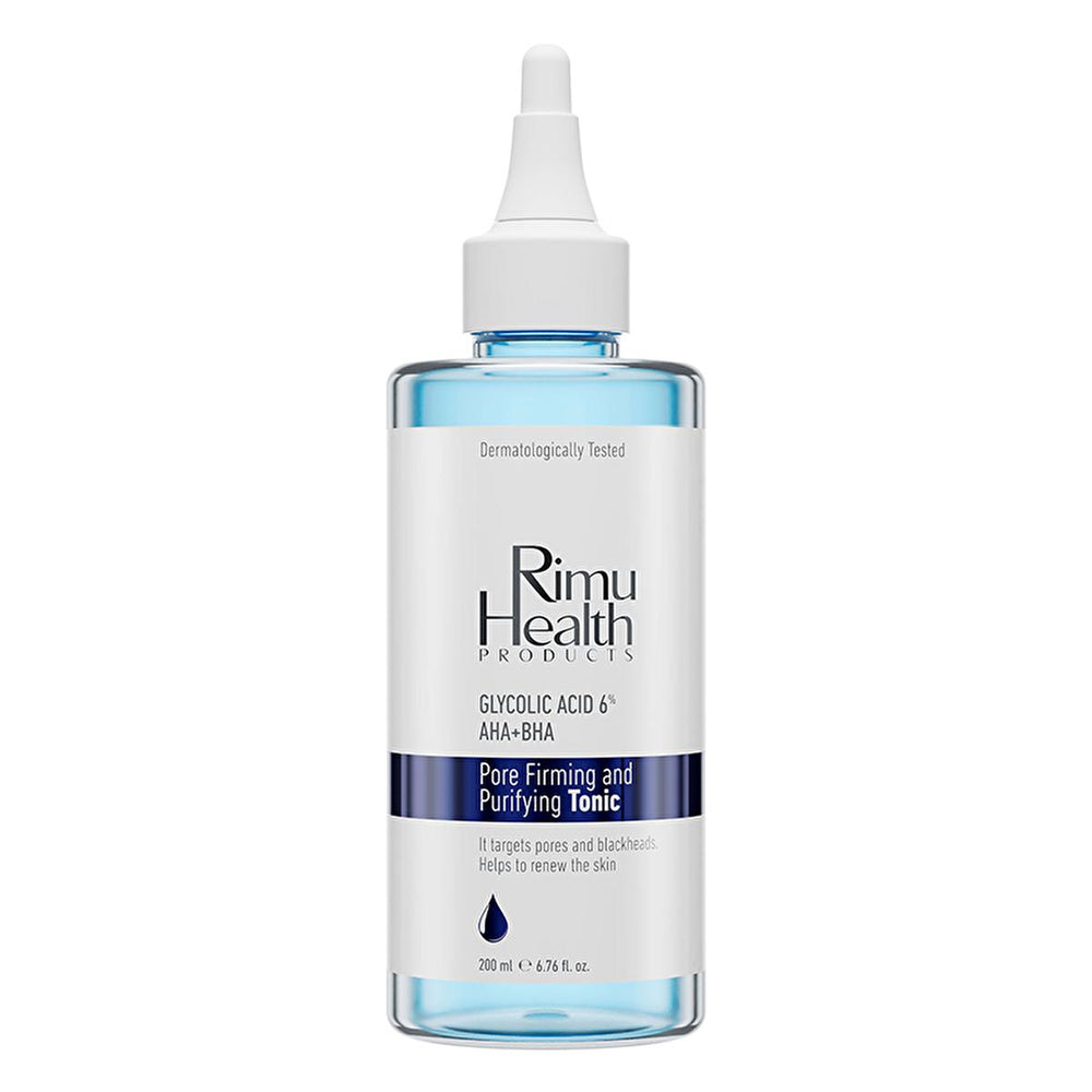 Rimu Health: Glycolic Acid AHA BHA Pore Tightening Toner - Exfoliating Facial Toner for Oily & Acne Prone Skin - Minimizing Enlarged Pores & Renewing Skin Rimu Health Glycolic Acid Toner | Pore Tightening & Exfoliating pore tightening toner, glycolic acid toner, AHA BHA toner, skin clarifying toner, exfoliating facial toner, toner for oily skin, pore minimizing skincare, chemical exfoliant toner, facial toner, toner, oily skin, acne prone skin, pore minimizing, skin renewal, glycolic acid, BHA, skincare, be