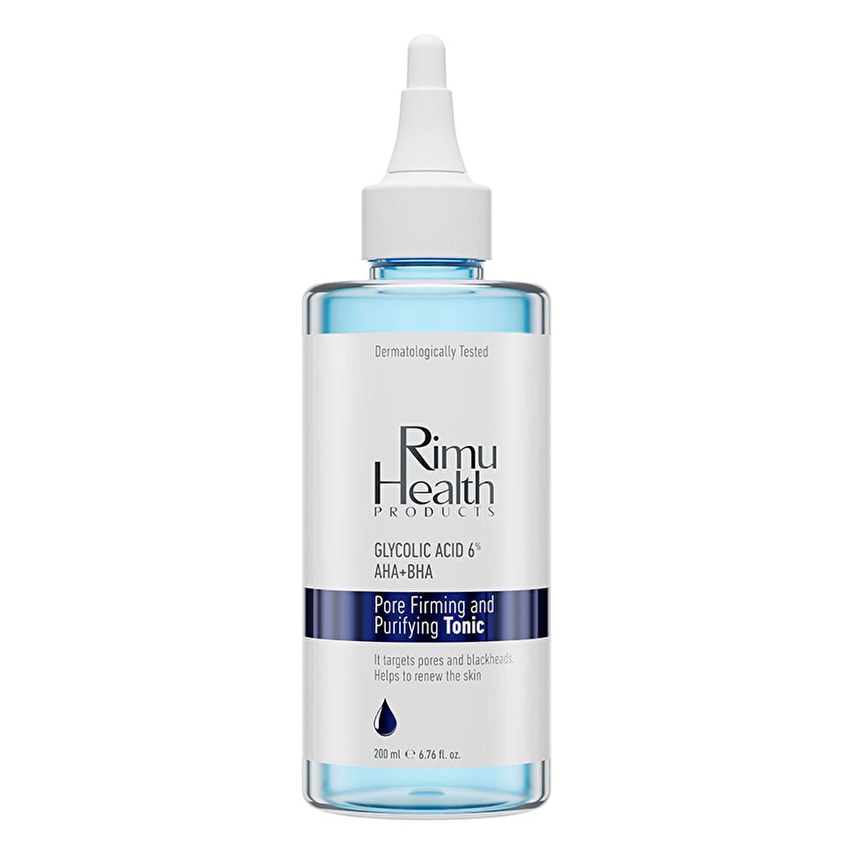 Rimu Health: Glycolic Acid AHA BHA Pore Tightening Toner - Exfoliating Facial Toner for Oily & Acne Prone Skin - Minimizing Enlarged Pores & Renewing Skin Rimu Health Glycolic Acid Toner | Pore Tightening & Exfoliating pore tightening toner, glycolic acid toner, AHA BHA toner, skin clarifying toner, exfoliating facial toner, toner for oily skin, pore minimizing skincare, chemical exfoliant toner, facial toner, toner, oily skin, acne prone skin, pore minimizing, skin renewal, glycolic acid, BHA, skincare, be