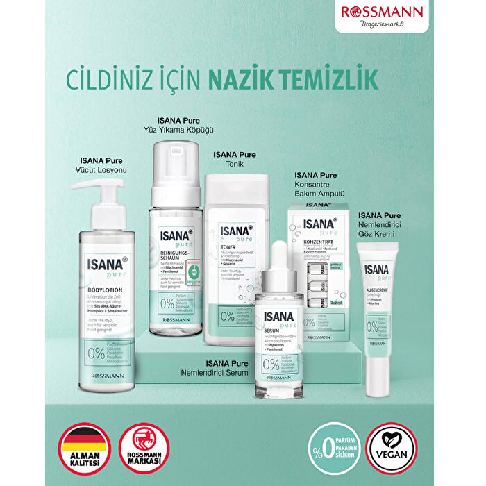 Isana Pure Facial Cleansing Foam Niacinamide 150ml - Gentle Cleanser | Refreshing Formula - view 2