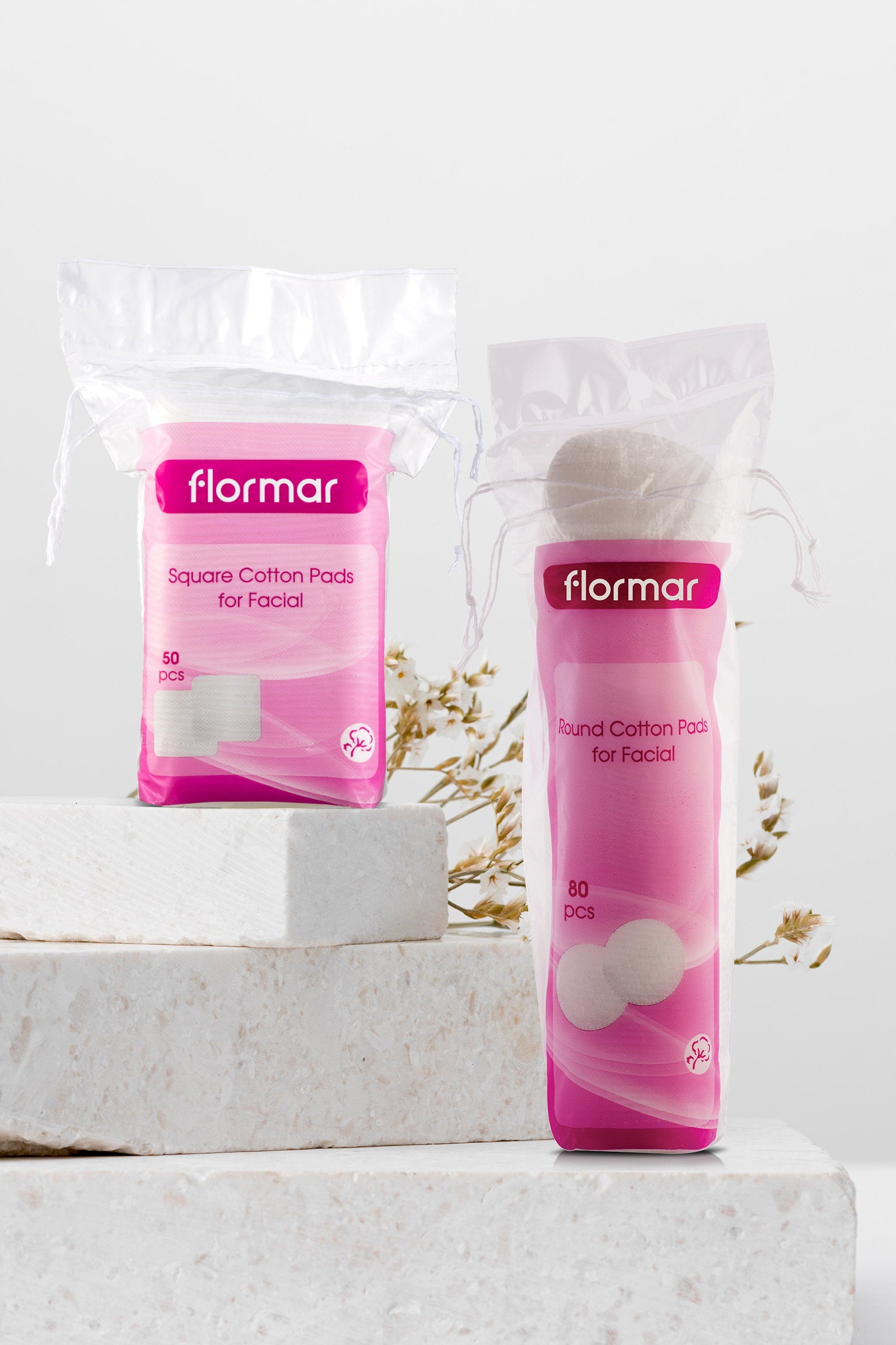 Flormar Double-Sided Soft Cotton Pads 80 Pieces
