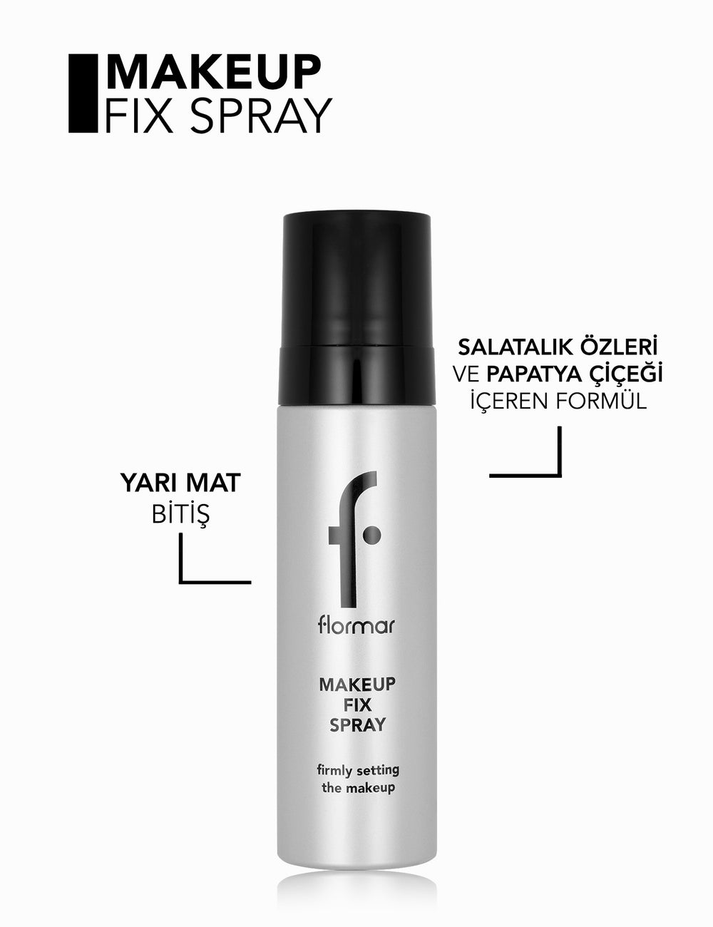 Flormar Chamomile & Cucumber Water Setting Spray Semi-Matte Finish 100ml