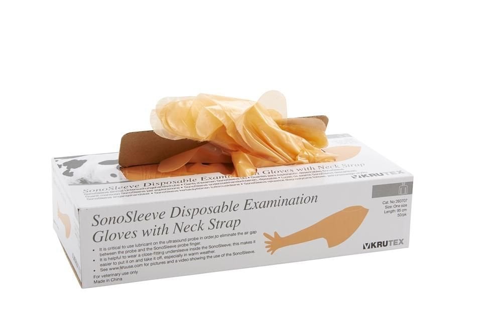Kruuse SonoSleeve 6-Finger Shoulder Rectal Exam Gloves 50 Count
