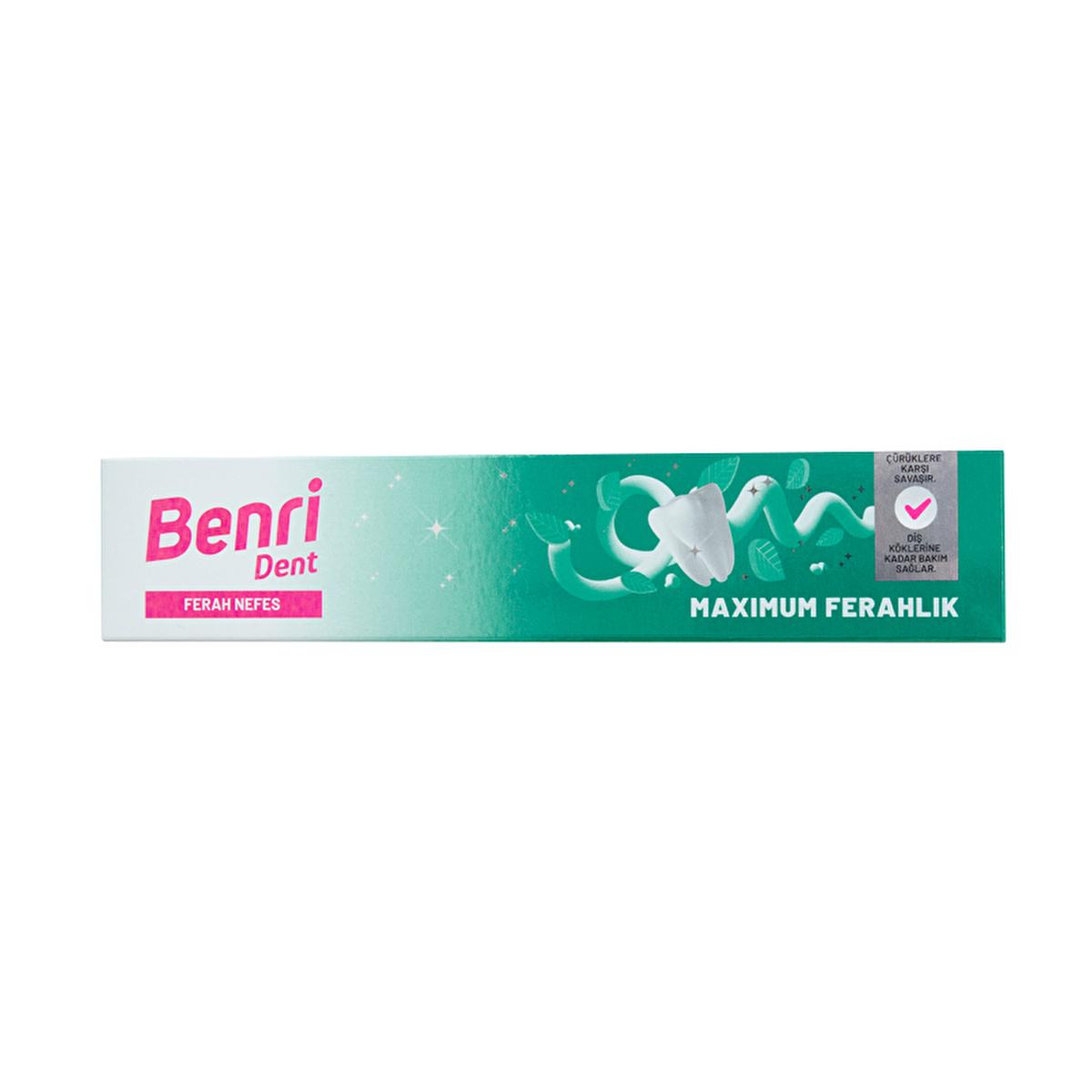 Benri Dent Ferah Nefes Toothpaste - Sodium Fluoride, Mint Flavor, Anti-Cavity, Fresh Breath - 75ml Benri Dent Ferah Nefes Toothpaste - Fresh Breath & Anti-Cavity toothpaste,oral hygiene,sodium fluoride toothpaste,mint flavor toothpaste,adult oral care products,anti-cavity toothpaste,fresh breath toothpaste,oral care,tooth decay prevention,cavity protection,fresh breath,healthy smile,minty fresh,Benri Dent products