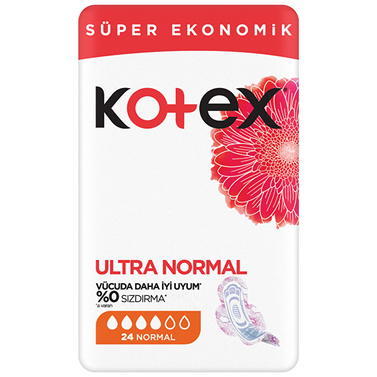 Kotex Ultra Normal Hygienic Pads 24 Count - Super Absorbency | Comfort Fit