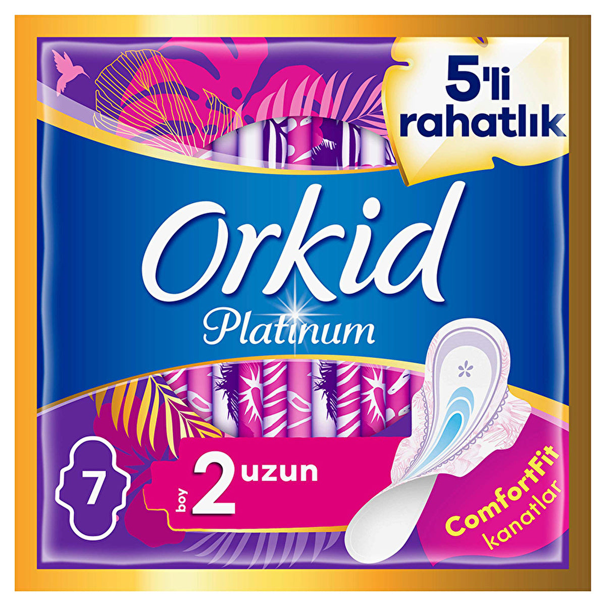 Orkid Platinum Winged Long Pads Size 2 - 7 Count | Ultra Comfort