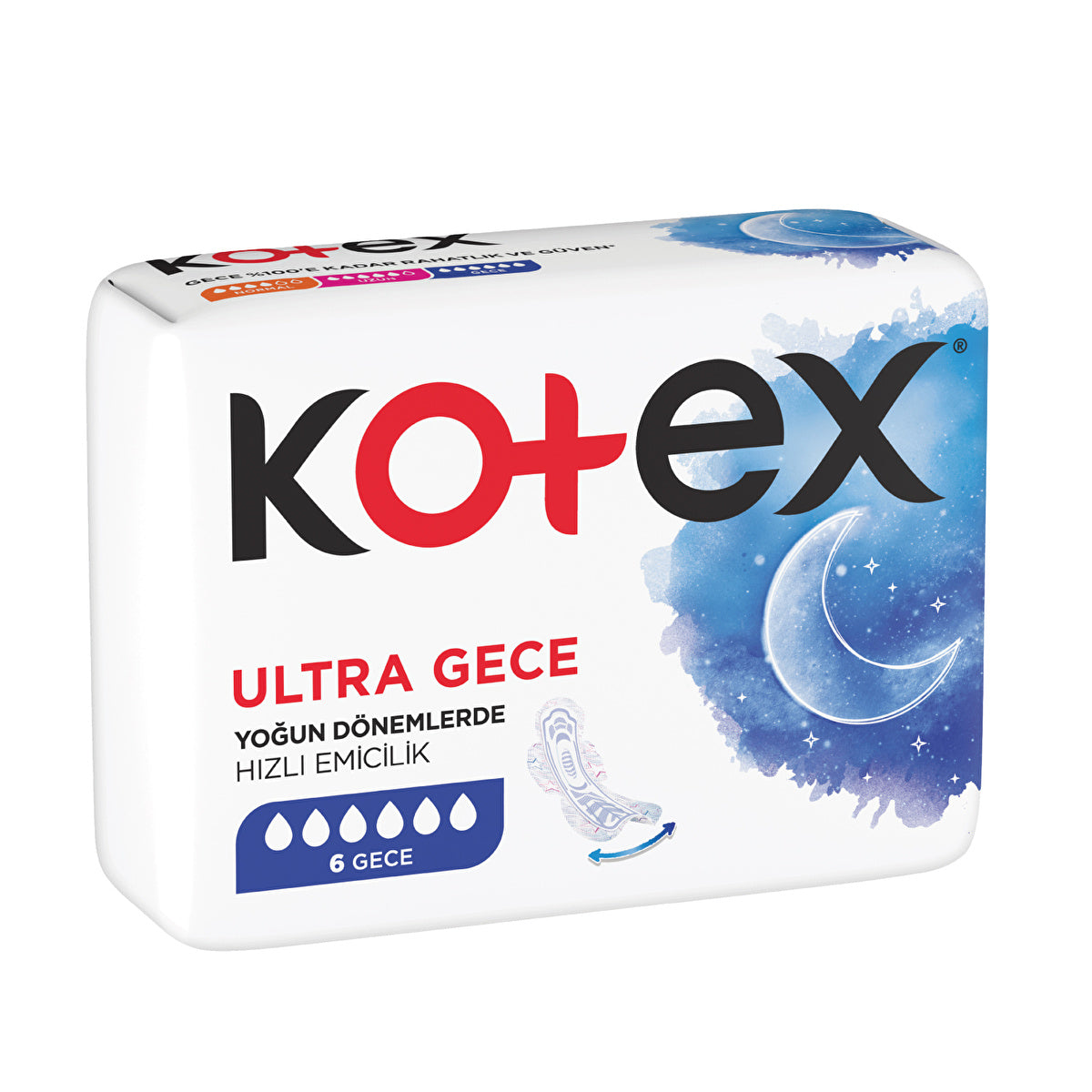 Kotex Ultra Night Pads - 6 Count | Soft & Absorbent