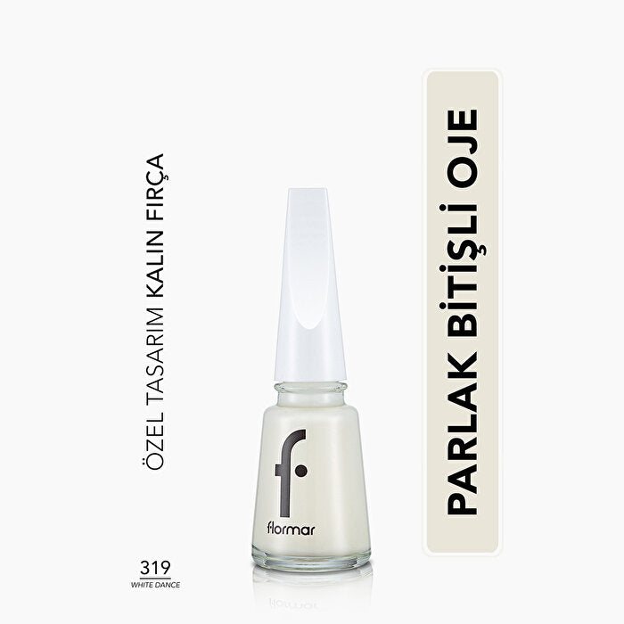 Flormar Nail Enamel Intensive Pigmented Polish 319 White Dance | Premium Quality - view 2