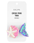 Eklips Oyster and Fish Tail Hair Clips for Kids 2-Pack