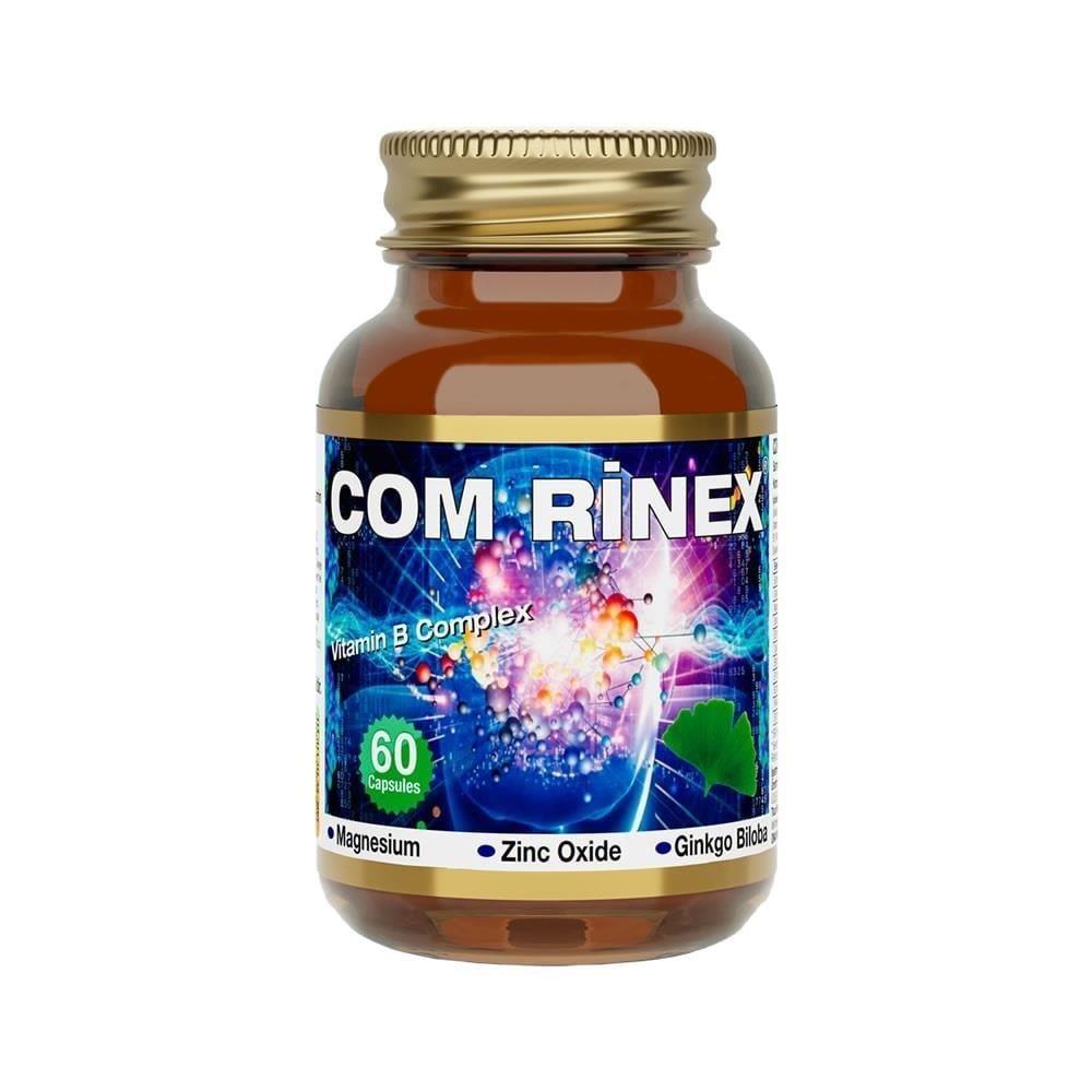 Com Rinex Dietary Supplement - 60 Vegetable Capsules with Ginkgo Biloba, Ginseng, Vitamins & Minerals Com Rinex Supplement - Vitamins, Minerals & Herbal Extracts Dietary Supplement, Ginkgo Biloba, Ginseng, Vitamins and Minerals, Health Supplement, Vegetable Capsules, Nutritional Support, Energy Boost, Cognitive Function, Immune System Support
