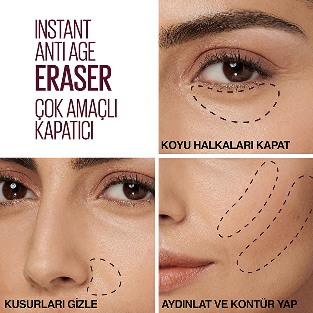 Maybelline Instant Anti Age Eraser High Coverage Concealer - Brightens, Contours, and Covers Imperfections - Concealer